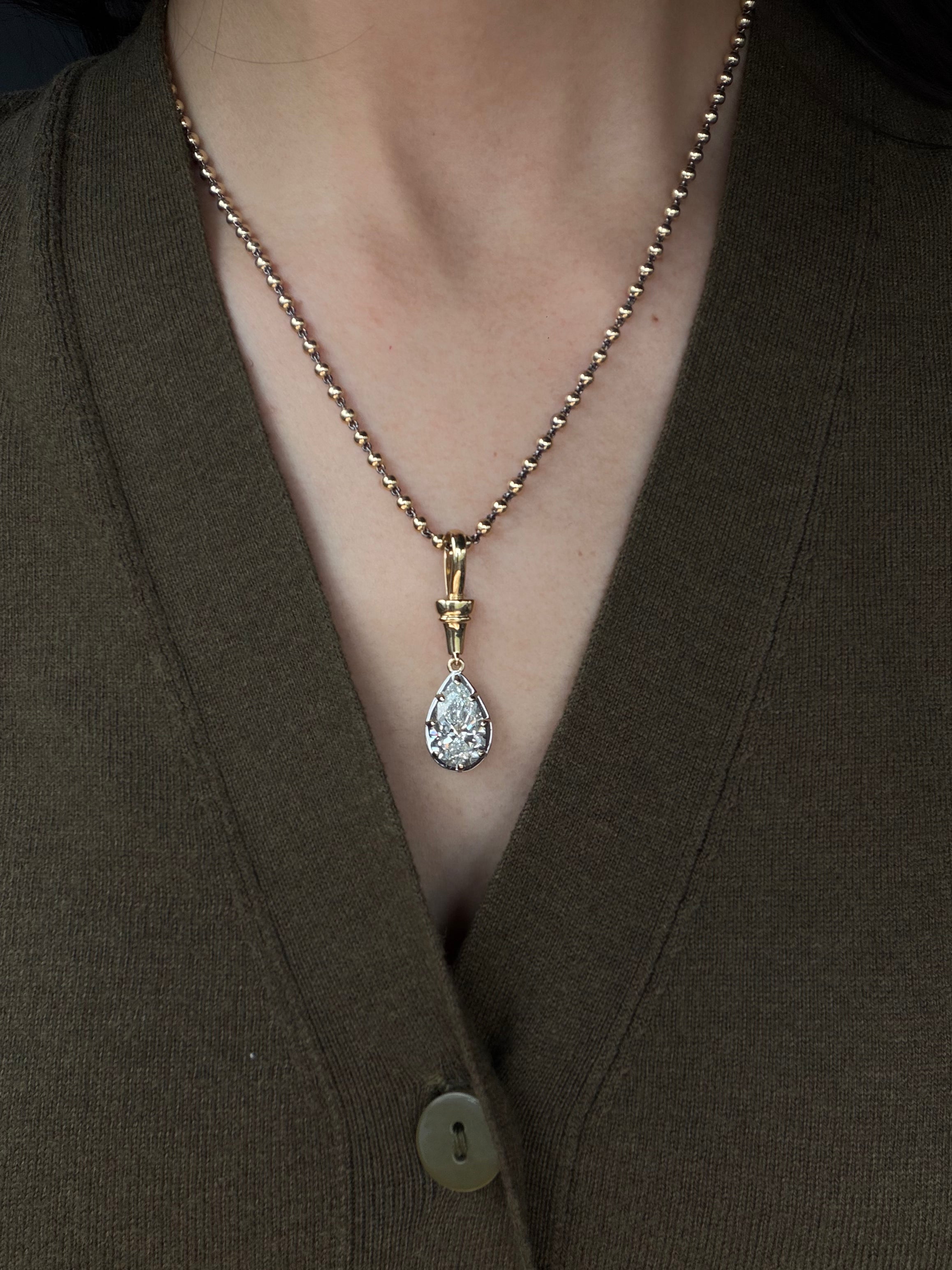 Pear Diamond Charm
