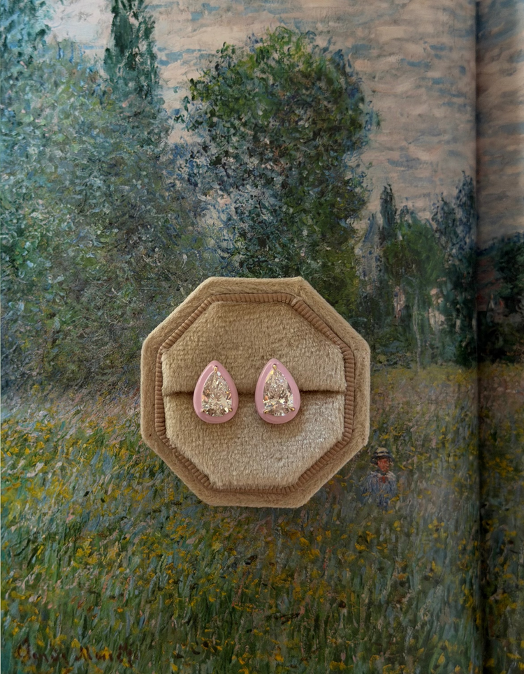 Baby Pink Pear Earrings