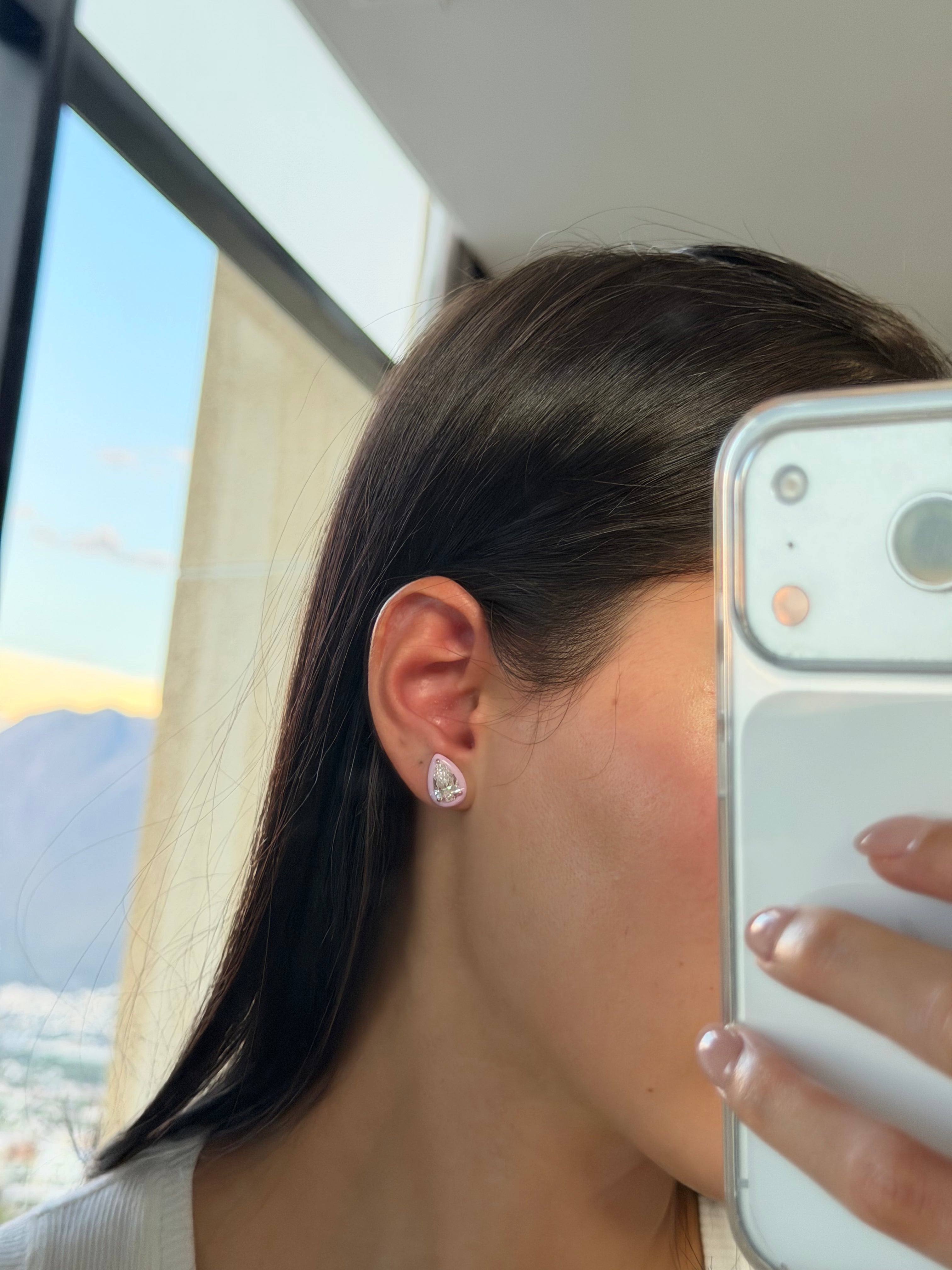 Baby Pink Pear Earrings