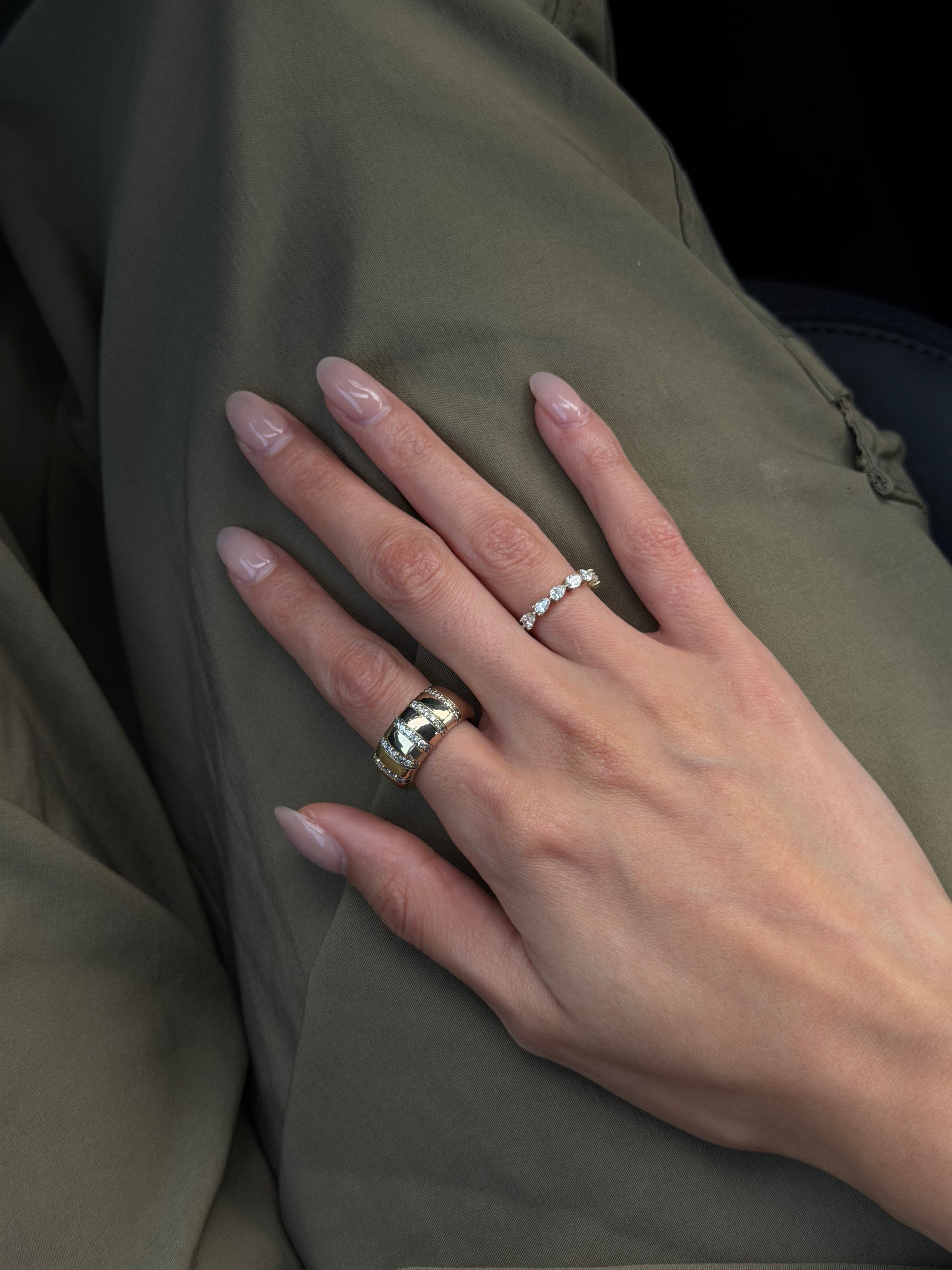 Pear Cut Half Eternity Ring
