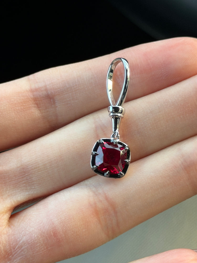Blackened Claw-Set Ruby Charm